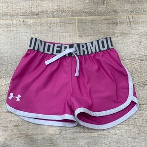purple under armor shorts size small true to size and really comfortable